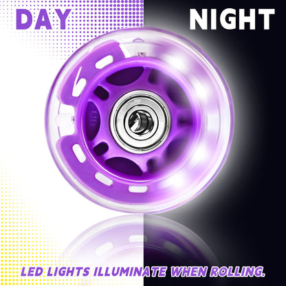 Nattork Light up Inline Skate Wheels - Purple
