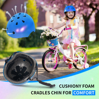 Nattork CYBER PANDA Skate Helmet Protective Gear for Kids - Blue