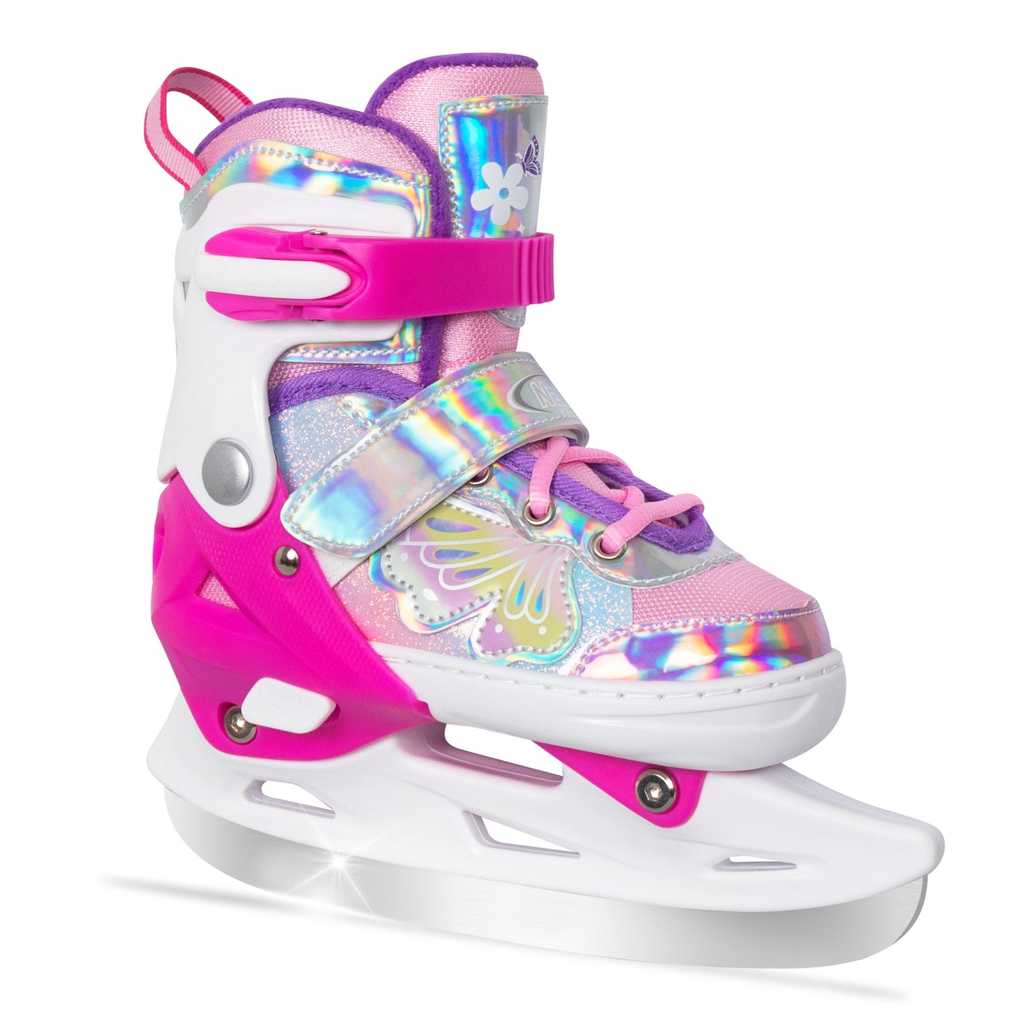 Nattork Adjustable Ice Skates for Kids - Fairy Wing Viva Magenta