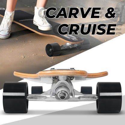 Nattork Long Distance Longboard Skateboard for Adults & Kids - Colorful Skull