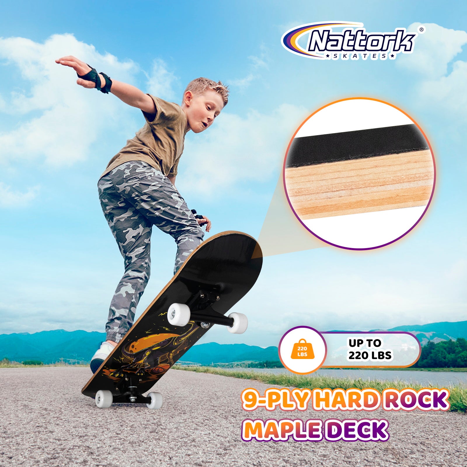 Nattork Classic 31 Double Kick Skateboard - Dinosaur – NattorkSkates
