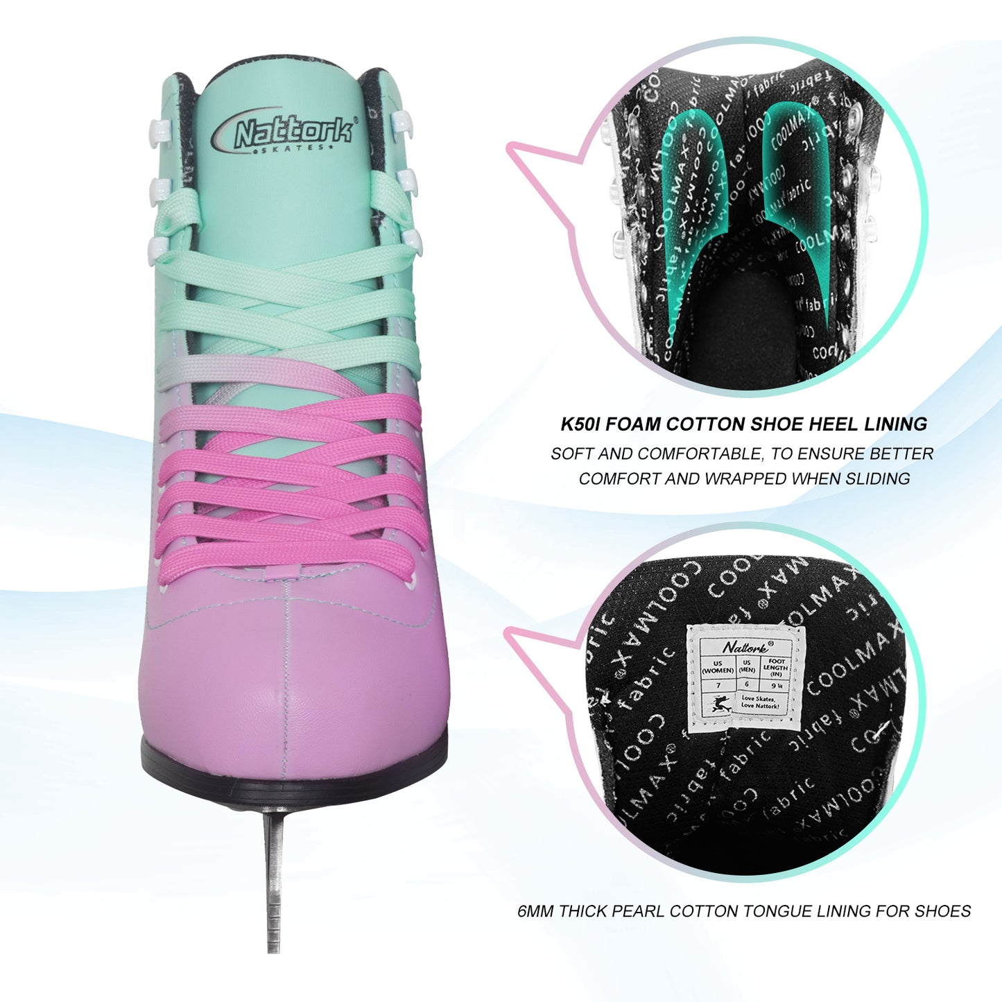 Patines de hielo Nattork - Rosa morado 
