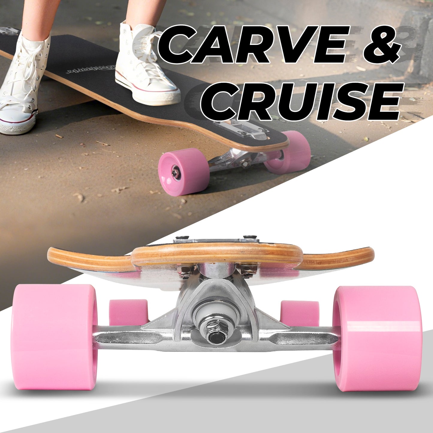 Nattork Long Distance Longboard Skateboard for Adults & Kids - Graffiti