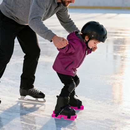 Nattork Adjustable Double-Runner Ice Skates for Kids - Pink