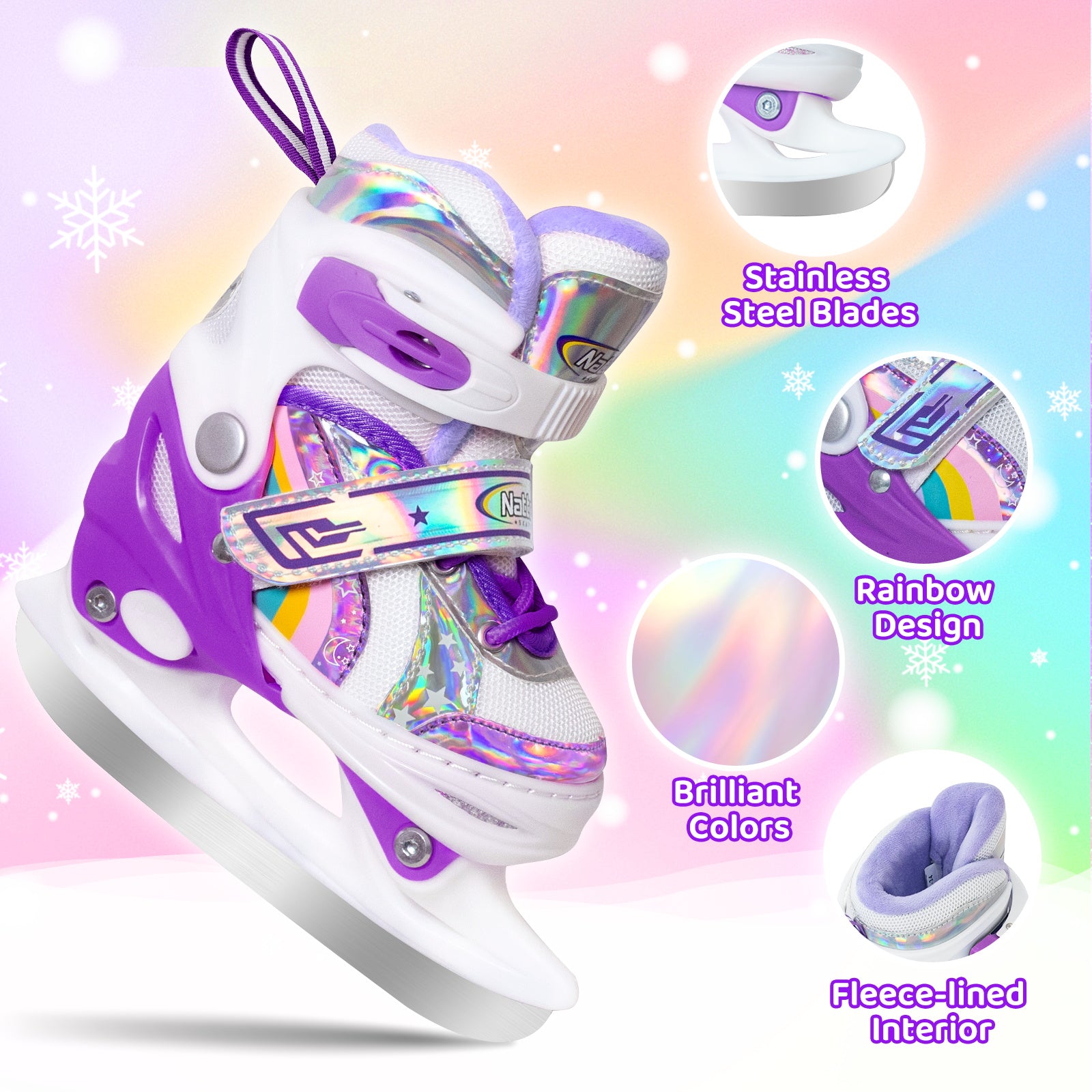 Nattork Cheery Ice Skates for Kids - Purple – NattorkSkates