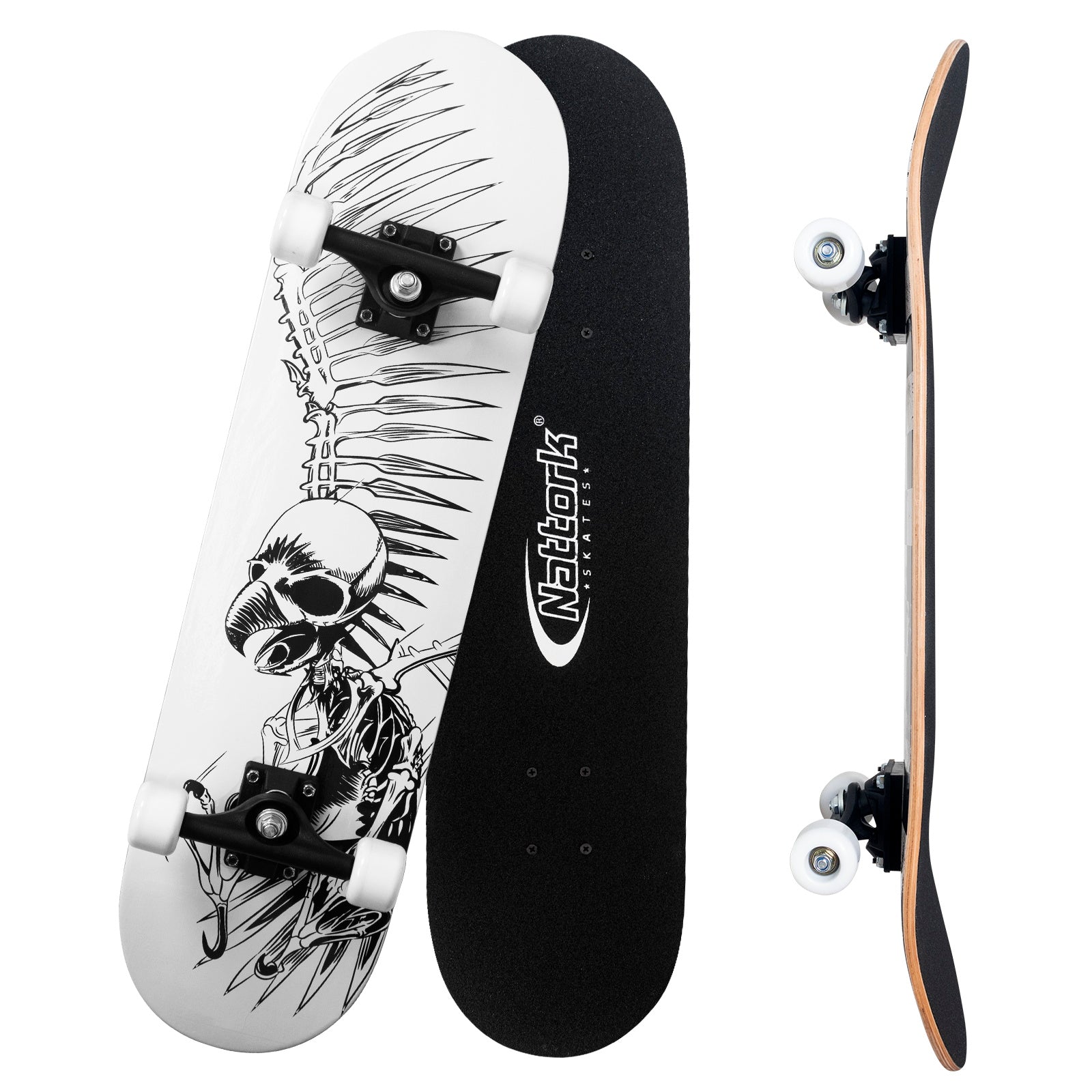 Nattork Classic 31 Double Kick Skateboard - Skull Eagle