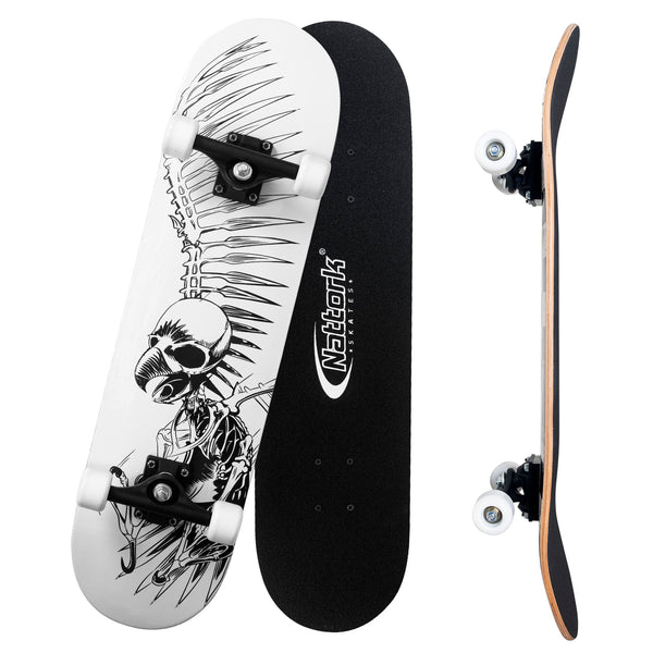 Nattork Classic 31 Double Kick Skateboard - Skull Eagle