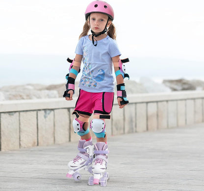 Nattork Adjustable Roller Skates for Kids - Purple