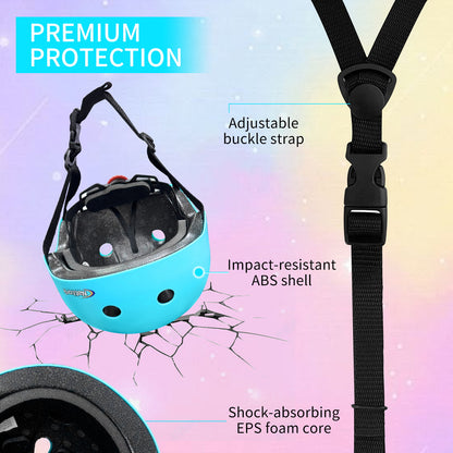 Nattork Skate Helmet Protective Gear for Kids - Teal