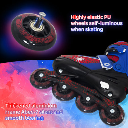 Nattork SPIDER Adjustable Inline Skates for Kids - Blue & Red