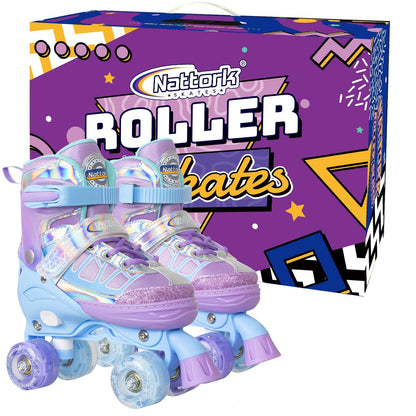 Nattork Adjustable Roller Skates for Kids - Lavender