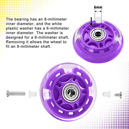 Nattork Light up Inline Skate Wheels - Purple