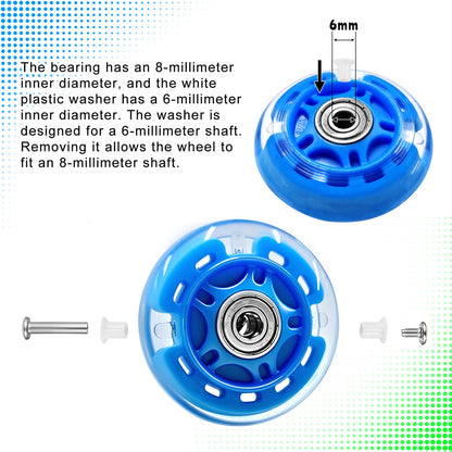 Nattork Light up Inline Skate Wheels - Blue