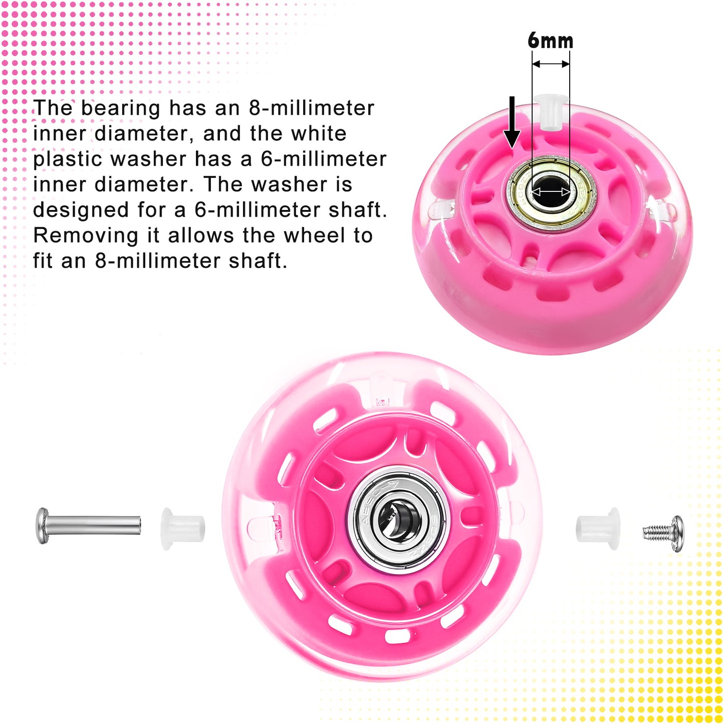 Nattork Light up Inline Skate Wheels - Pink