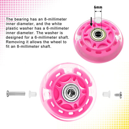 Nattork Light up Inline Skate Wheels - Pink
