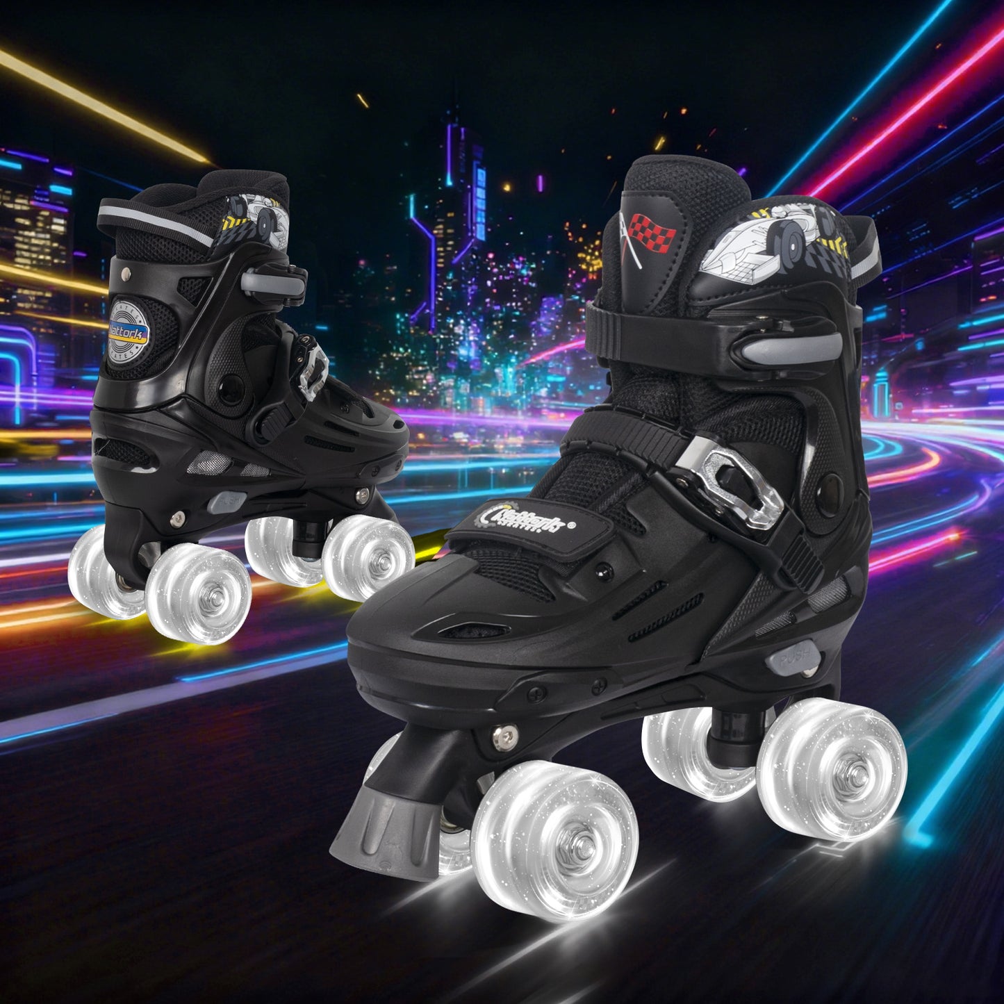 Patines en línea ajustables Nattork BLADE RACERS - Dorado
