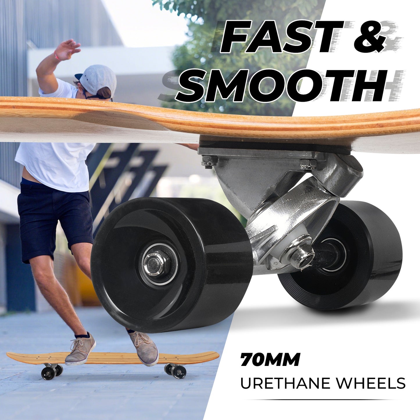 Nattork Long Distance Longboard Skateboard for Adults & Kids - Ink Bloc