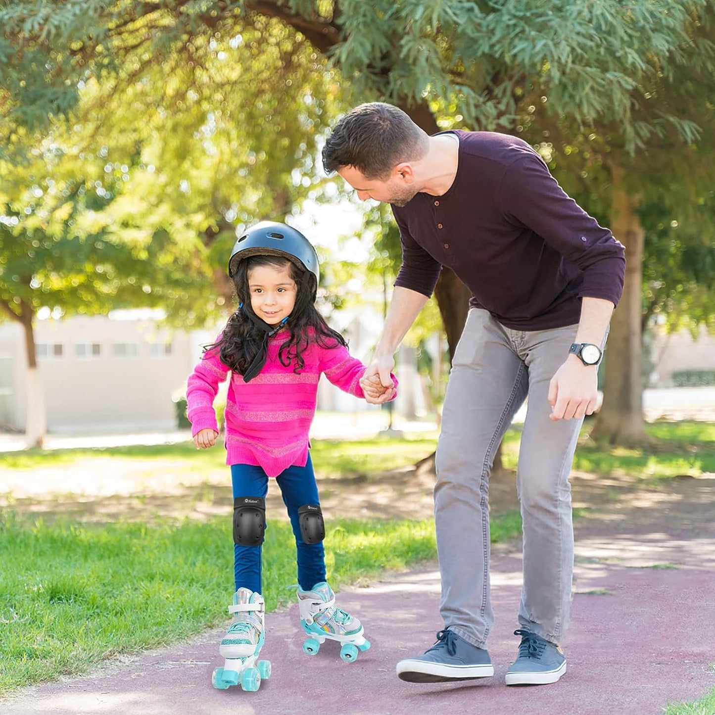 Nattork Adjustable Roller Skates for Kids - Teal