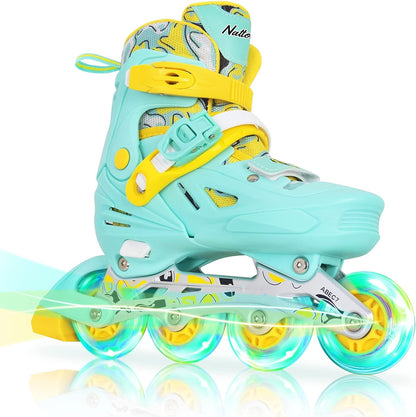 Nattork Adjustable Inline Skates for Kids - Teal