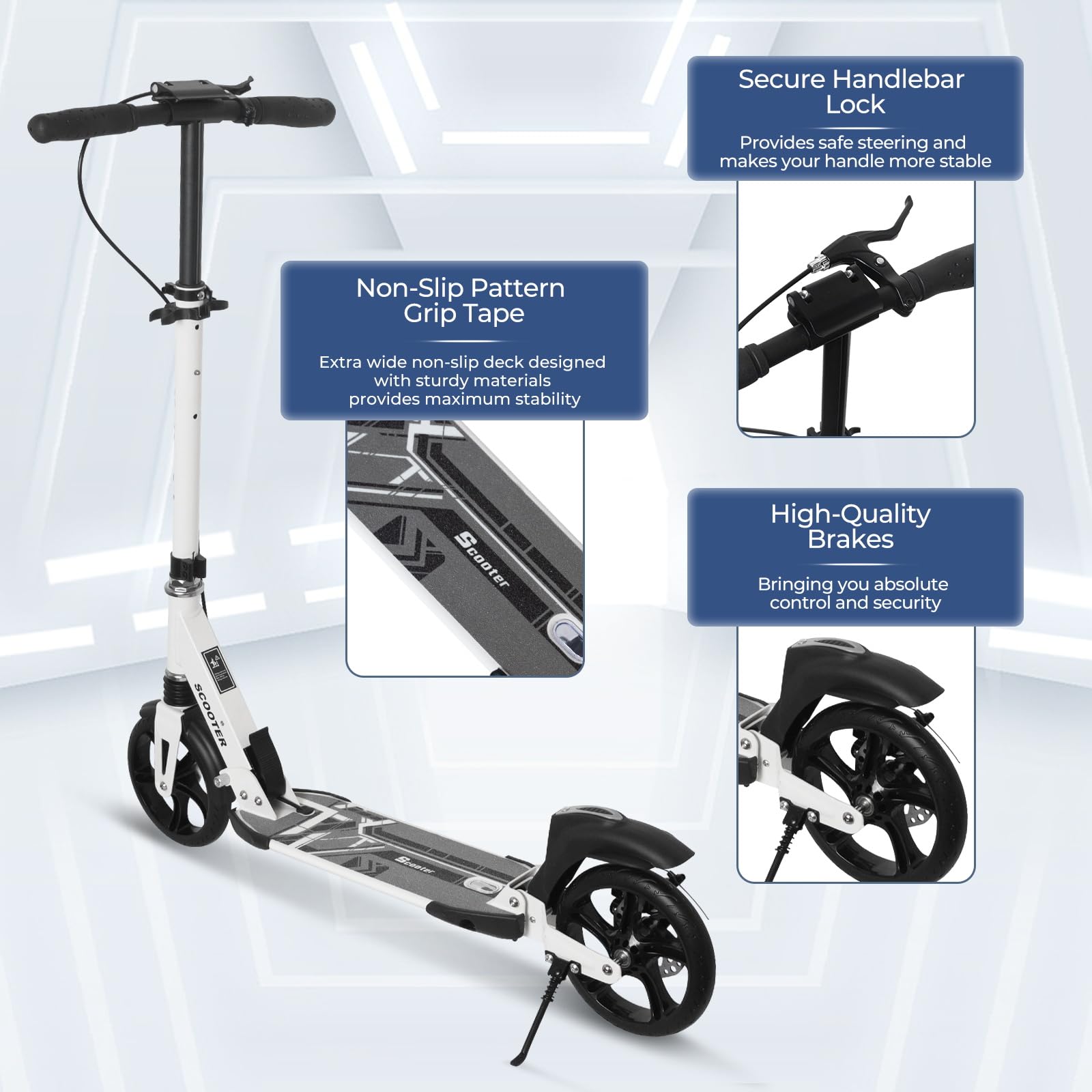 Nattork 8+ Scooter for Adult & Big Kids - Silver Mist – NattorkSkates