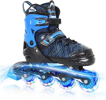 Nattork Adjustable Inline Skates for Kids Blue