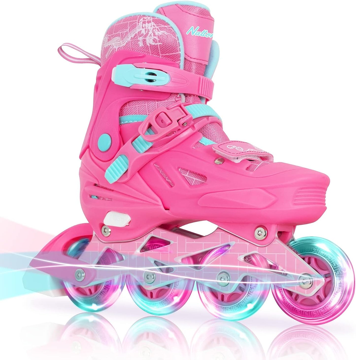 Patines en línea ajustables Nattork para niños en color rojo