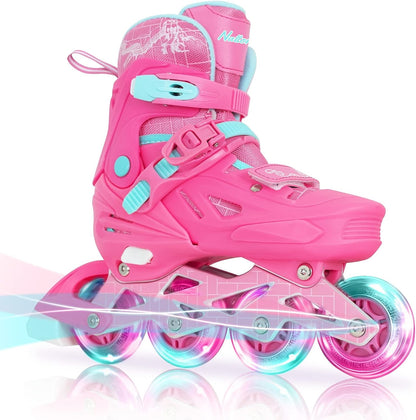 Patines en línea ajustables Nattork para niños en color rojo
