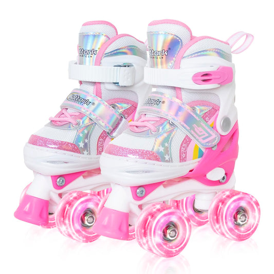 Nattork Adjustable Roller Skates for Kids - Pink