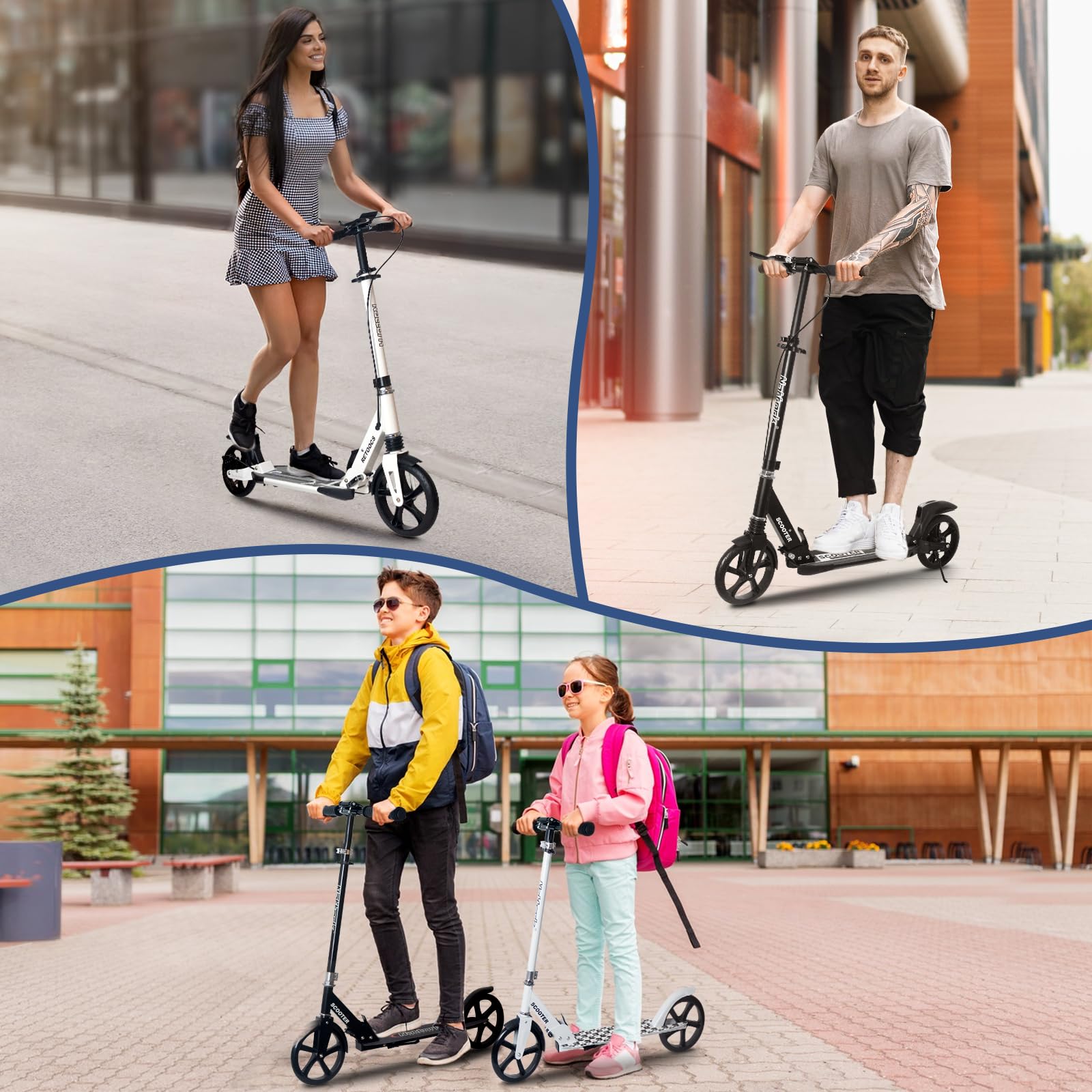 kickbookbearページ Nattork Foldable & Kick Scooter Ages 8+ Pro Midnight Blue