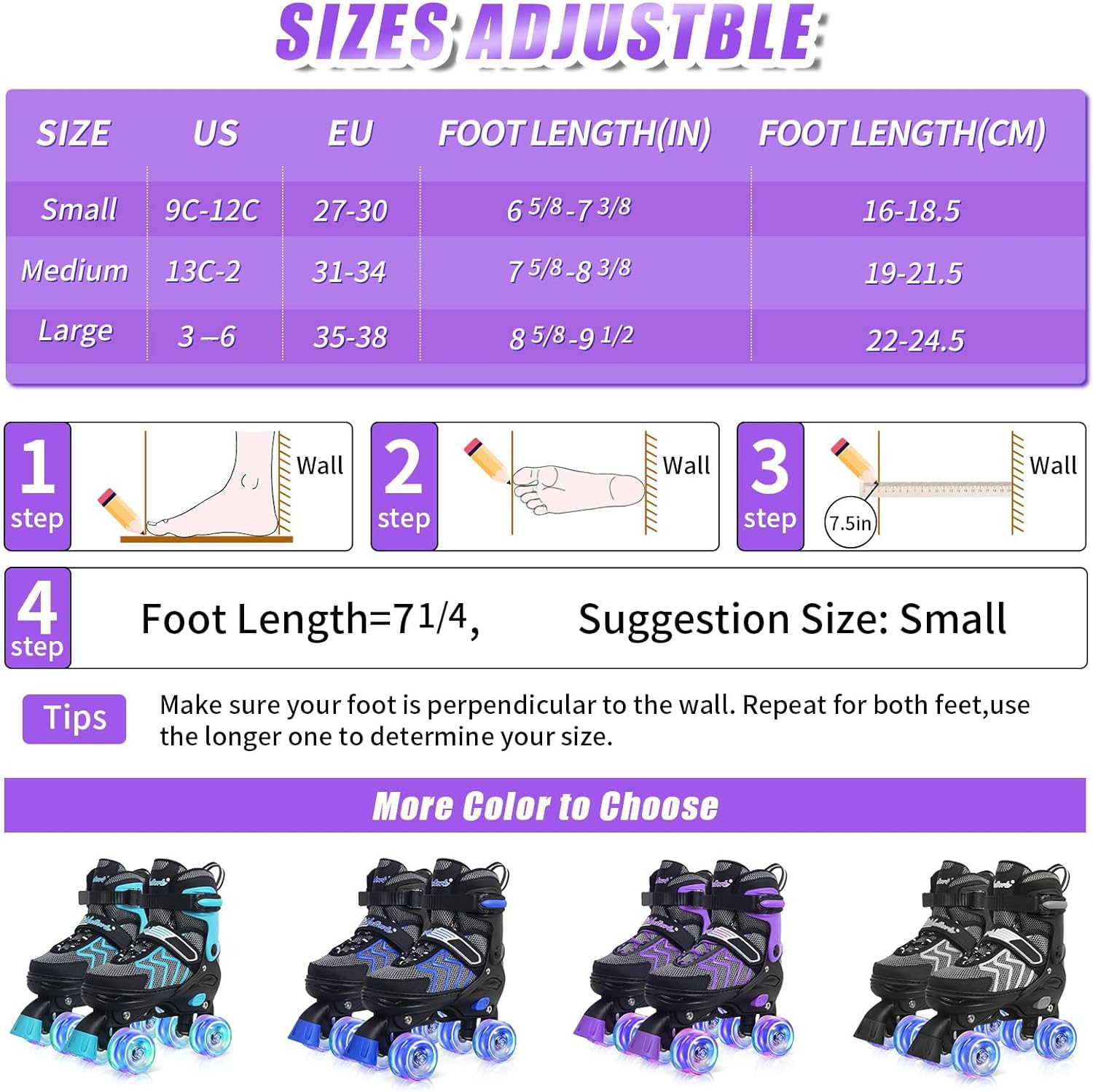 マッドパンダ- Grape Purple Nattork Adjustable Roller Skates for Kids - Purple