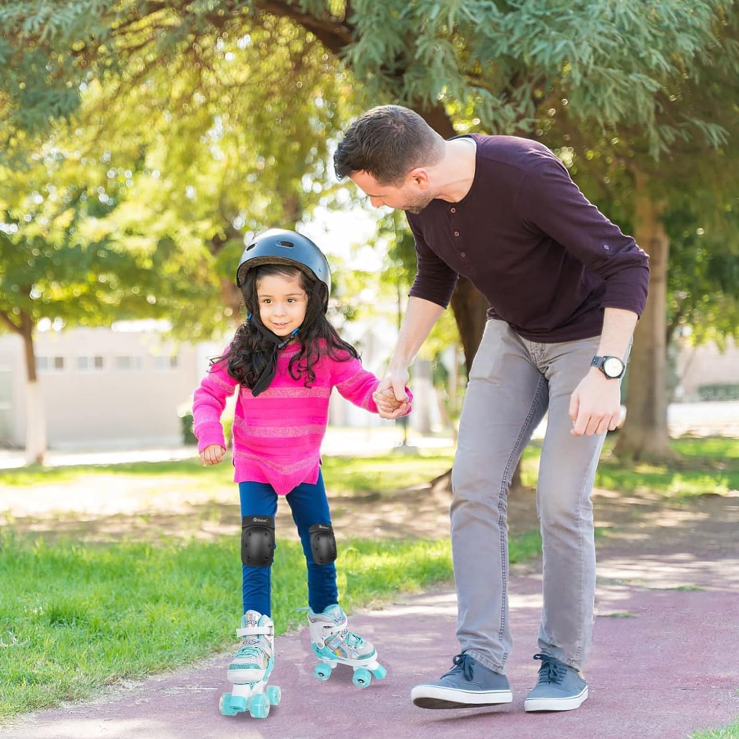 Nattork Adjustable Roller Skates for Kids - Teal