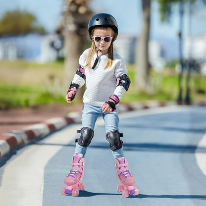 Nattork Adjustable Roller Skates for Kids - Pink