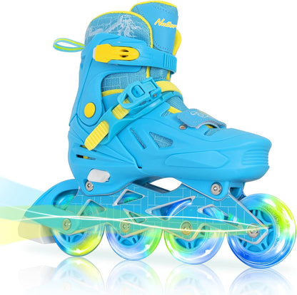 Nattork Adjustable Inline Skates for Kids Blue