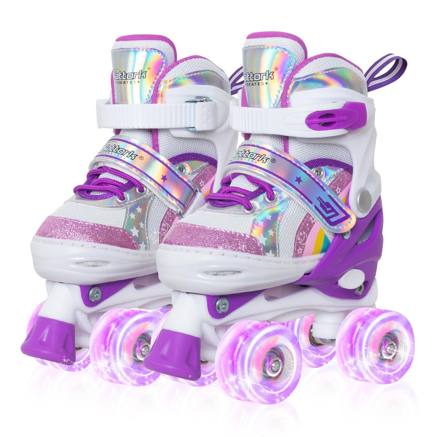 Nattork Adjustable Roller Skates for Kids - Purple