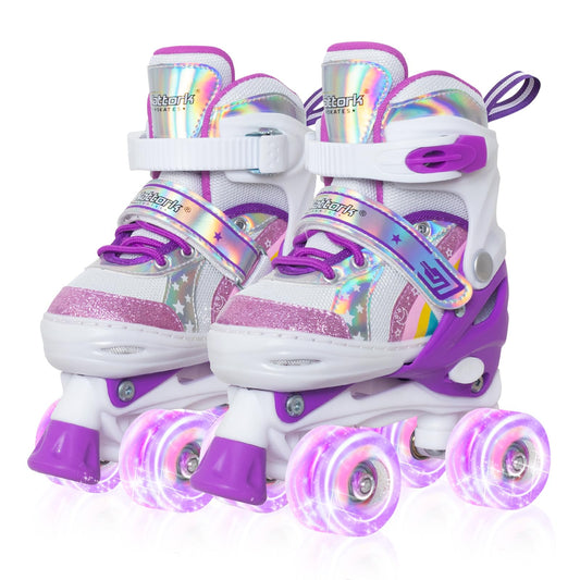 Nattork Adjustable Roller Skates for Kids - Purple