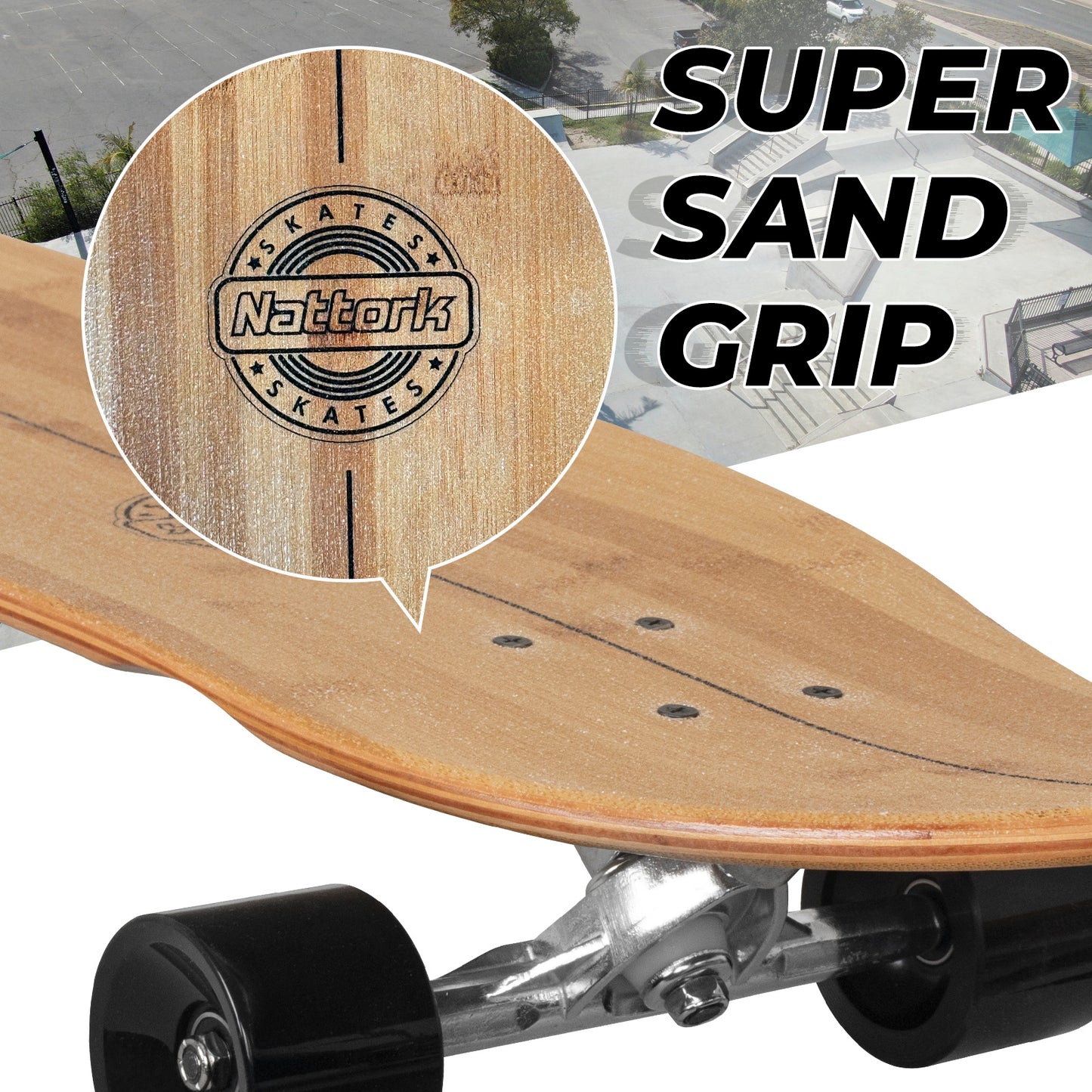 Nattork Long Distance Longboard Skateboard for Adults & Kids - Ink Bloc