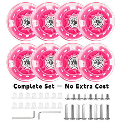Nattork Light up Inline Skate Wheels - Pink