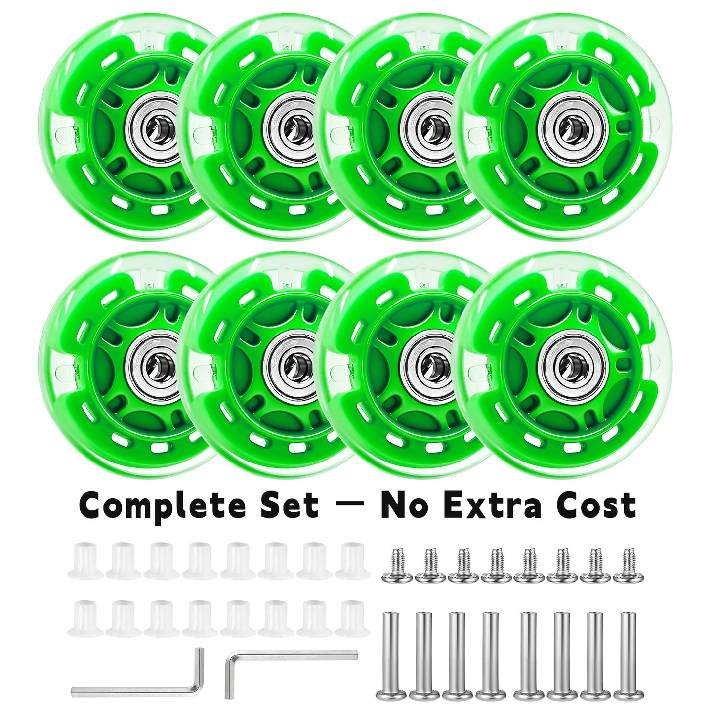 Nattork Light up Inline Skate Wheels - Green