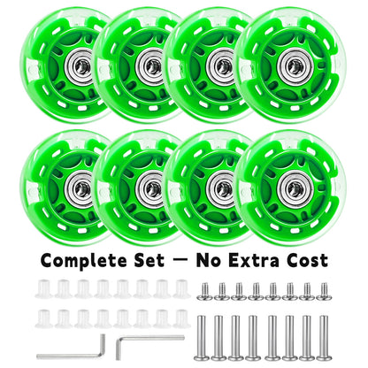 Nattork Light up Inline Skate Wheels - Green