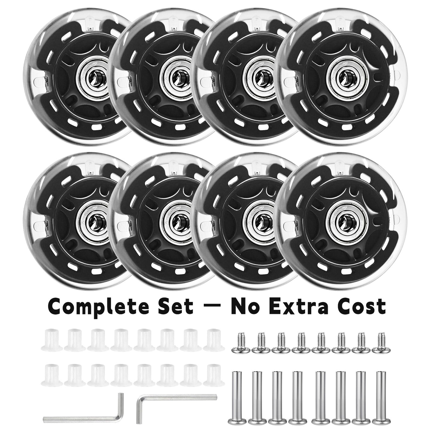 Nattork Light up Inline Skate Wheels - Black