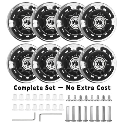 Nattork Light up Inline Skate Wheels - Black