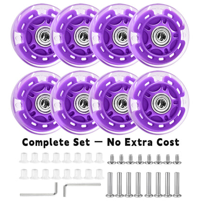 Nattork Light up Inline Skate Wheels - Purple