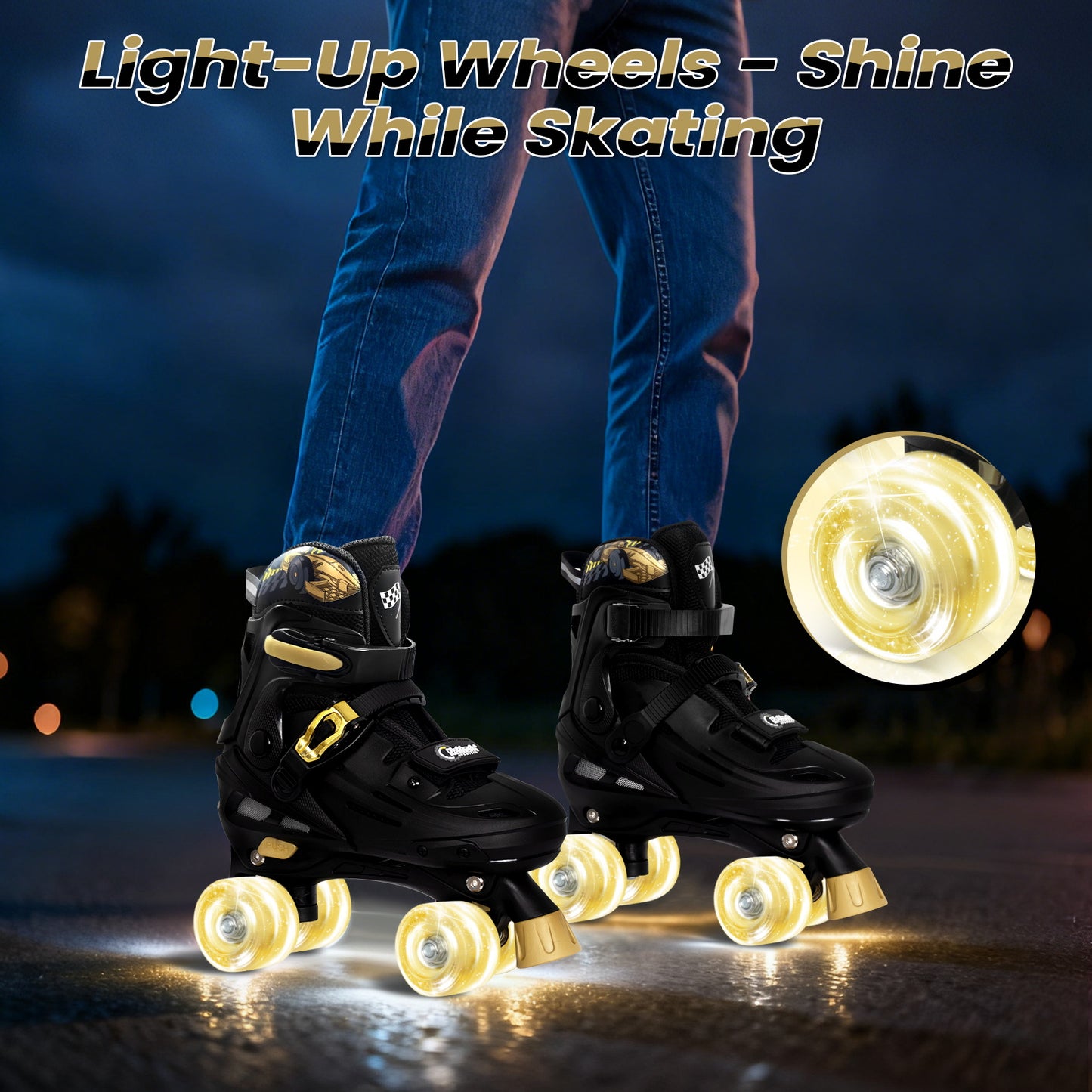 Patines en línea ajustables Nattork BLADE RACERS - Dorado