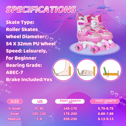 Patines ajustables Nattork para niños - Pink Dolphin