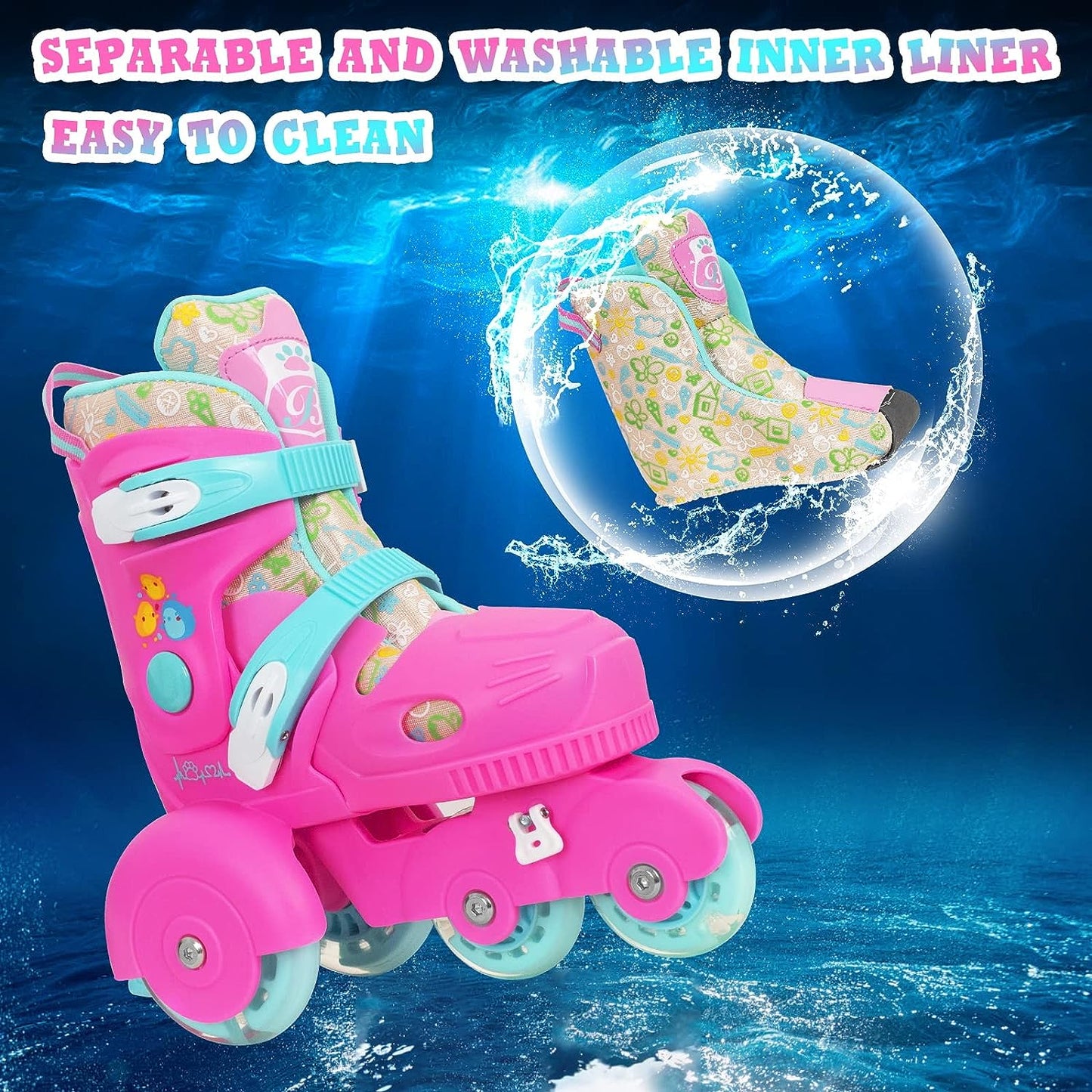 Roller Skates for Kids Girl - Pink