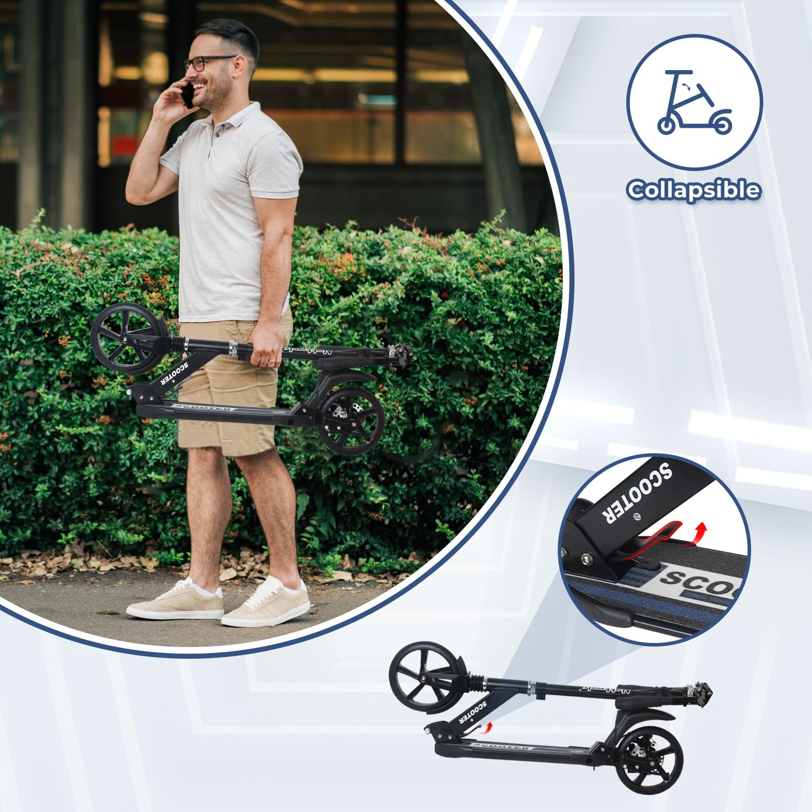 38-kT ヘリノックス × ADVENTURE IS OUT THERE! Nattork Foldable & Kick Scooter Ages 8+ Pro Midnight Blue