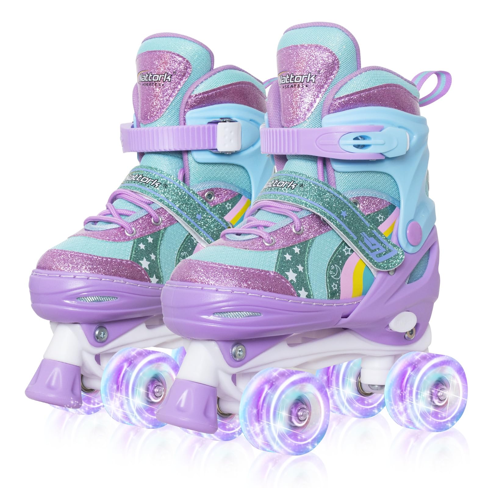 Nattork Adjustable Roller Skates for Kids - Purple