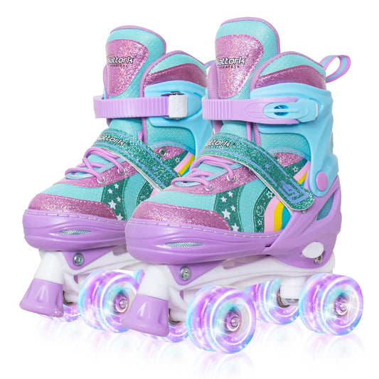 Nattork Adjustable Roller Skates for Kids - Purple
