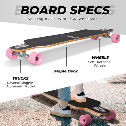 Nattork Long Distance Longboard Skateboard for Adults & Kids - Graffiti