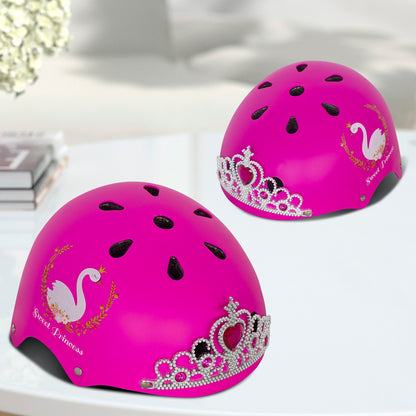 Nattork Skate Helmet Protective Gear for Kids - Rose Princess